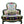 Exotica velvet by Victoria Sanders in black, jungle animals and tropical flowers upholstered on an armchair