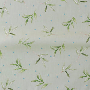 Olive and Dot in Olive Green fabric by Seed Home Designs in olive green, full repeat of olive sprigs and dots