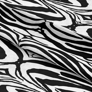 Zulu Zebra Eco velvet by Liberty James Studio in black and white, full repeat of zebra stripes