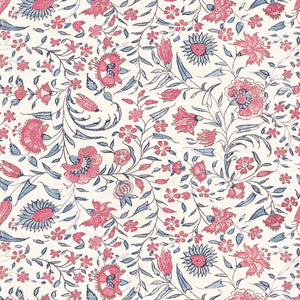 Madria wallpaper by Deus ex Gardenia in pink, full repeat of dense flowers