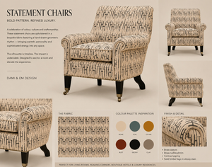Structured Chaos linen by Dami and Em Design in purple, style sheet showing a geometric design