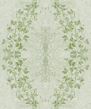 Clover Garden Garland Light Green linen by Dami and Em Design in light green, full repeat of a clover garland