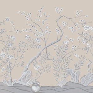 Peacock Garden in Bloom Wallpaper — Original
