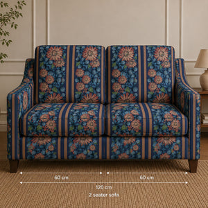 Riviera Dream linen by Dami and Em Design in teal, a woven medallion design in a living room