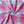 Psychedelic Pop Eco velvet by Liberty James Studio in pink, in soft folds showing a psychedelic mirrored design