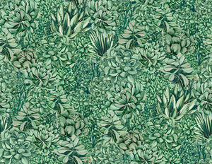 Alpine Landscape wallpaper by Brand McKenzie in green, full repeat of dense alpine foliage