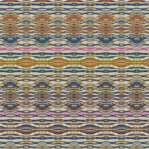 Arashi velvet by Tatie Lou in rust and pink, full repeat of arashi shibori stripes
