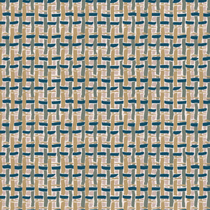 Basket linen by Parker and Jules in beige, flat sample of a woven basket check
