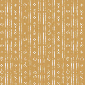 Birdlip wallpaper by Parker and Jules in yellow, full repeat of a small block-print stripe