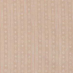 Birdlip linen by Parker and Jules in beige, full repeat of a small block-print stripe