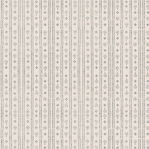 Birdlip linen by Parker and Jules in cream, flat sample of a small block-print stripe