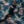 Blossom velvet by Tatie Lou in navy, draped, showing blossoms and birds
