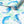 Shoal of Fish wallpaper by Seed Home Designs in blue and green, draped, showing watercolour fish