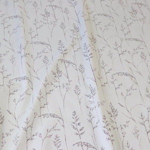 Cornish Meadow linen by Seed Home Designs in green, flat sample of fine meadow grasses