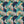 Ginkgo velvet by Tatie Lou in blue, full repeat of oversized ginkgo leaves