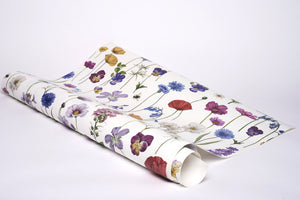 Botanica wallpaper by Victoria Sanders in white, roll showing wildflowers and poppies