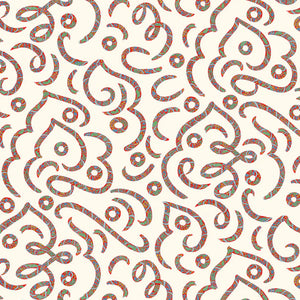 Antoinette wallpaper by Claire de Quénetain in green, full repeat of a hand-painted floral design