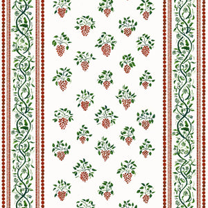 Clarisse linen by Claire de Quénetain in green, flat sample of floral stripes