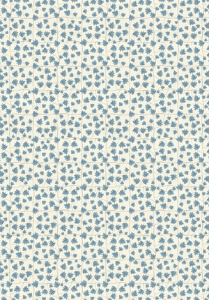 Edera wallpaper by Deus ex Gardenia in pale blue, pattern sample of trailing ivy leaves