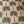Little Palma velvet by Deus ex Gardenia in pink and green, pattern sample of rows of palm trees