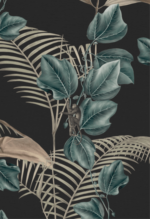 Wild Ivy wallpaper by Deus ex Gardenia in navy, full repeat of climbing ivy