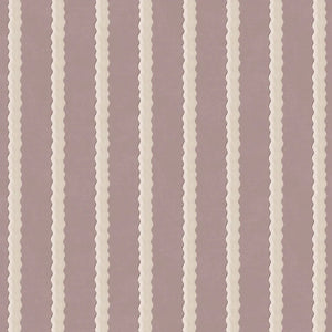 Double Scroll Stripe wallpaper by Parker and Jules in lilac, full repeat of wavy scroll stripes