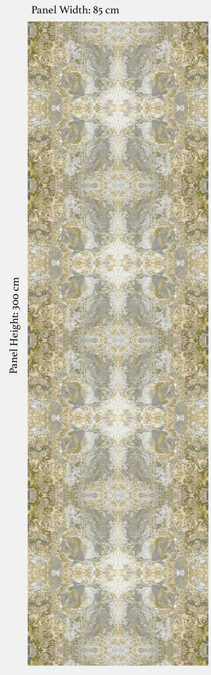 Dune grasscloth by Dami and Em Design in silver, full repeat of a woven design