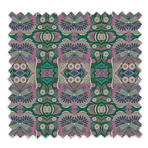 Esprit velvet by Tatie Lou in blue, flat sample of an ornate medallion print