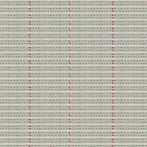 Eversley Stripe linen by Parker and Jules in cream and teal, pattern sample of a fine woven stripe