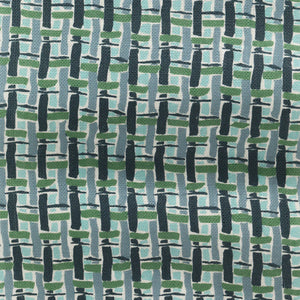 Basket linen by Parker and Jules in blue, full repeat of a woven basket check
