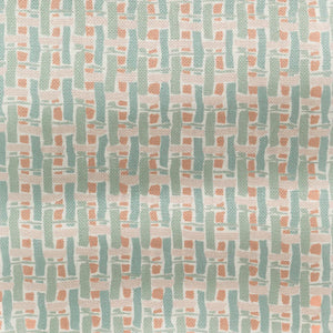 Basket linen by Parker and Jules in mint green, pattern sample of a woven basket check