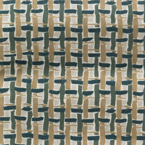 Basket linen by Parker and Jules in beige, pattern sample of a woven basket check
