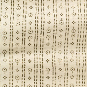 Birdlip linen by Parker and Jules in cream, pattern sample of a small block-print stripe