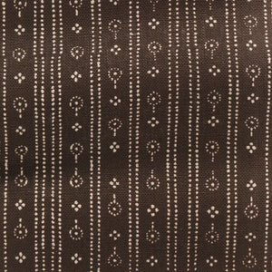 Birdlip linen by Parker and Jules in brown, full repeat of a small block-print stripe