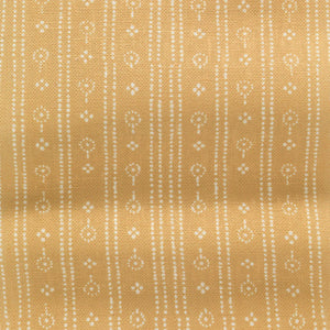 Birdlip linen by Parker and Jules in yellow, full repeat of a small block-print stripe