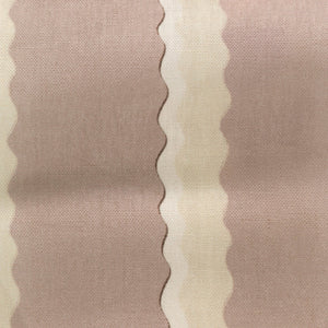 Double Scroll Stripe linen by Parker and Jules in lilac, full repeat of wavy scroll stripes