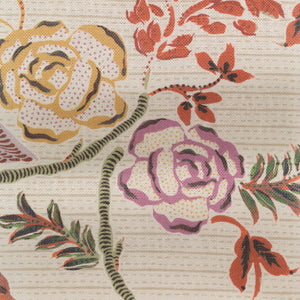 Eversley linen by Parker and Jules in beige, full repeat of trailing roses