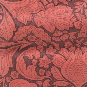 Folk Floral linen by Parker and Jules in red, pattern sample of bold folk flowers
