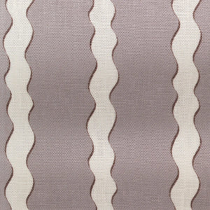 Scroll Stripe linen by Parker and Jules in dusky pink, pattern sample of wavy scroll stripes