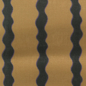 Scroll Stripe linen by Parker and Jules in beige, pattern sample of wavy scroll stripes