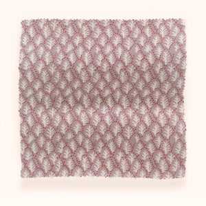 Trees II linen by Parker and Jules in lilac, in soft folds showing tiny stylised trees
