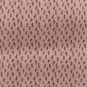 Trees II linen by Parker and Jules in pink, full repeat of tiny stylised trees
