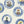 Fine China wallpaper by Brand McKenzie in blue and white, detail of decorative china plates