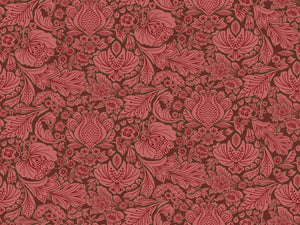 Folk Floral wallpaper by Parker and Jules in red, pattern sample of bold folk flowers