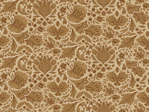 Folk Floral wallpaper by Parker and Jules in beige, full repeat of bold folk flowers