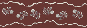 Jaipur border wallpaper by Parker and Jules in brown, full repeat of a trailing flower border