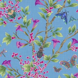Jewel a Flutter wallpaper by Brand McKenzie in blue, close view of birds and blossoms