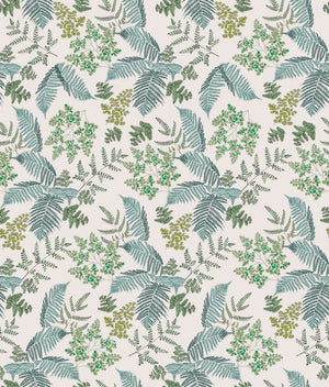 Lace Ferns wallpaper by Parker and Jules in green, pattern sample of lacy ferns