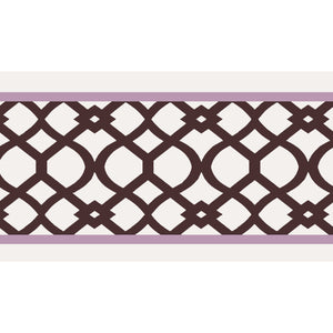 Trellis border wallpaper by Parker and Jules in brown, full repeat of a trellis border