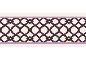 Trellis border wallpaper by Parker and Jules in brown, full repeat of a trellis border